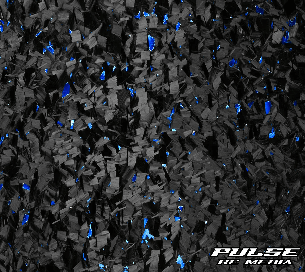 Blue simulated forged carbon artwork for an RC setup board