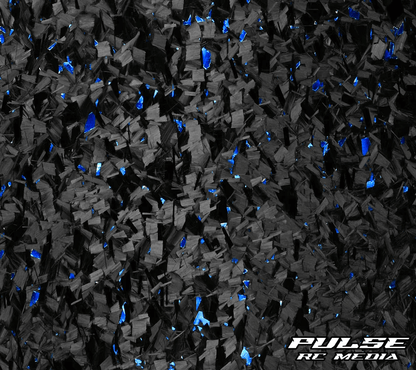 Blue simulated forged carbon artwork for an RC setup board