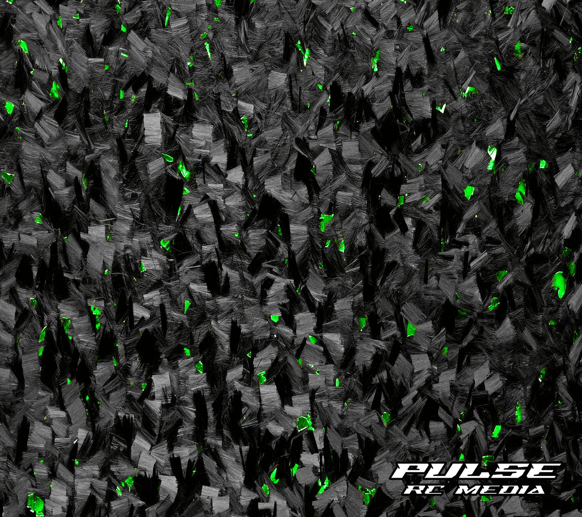 Green simulated forged carbon artwork for an RC setup board