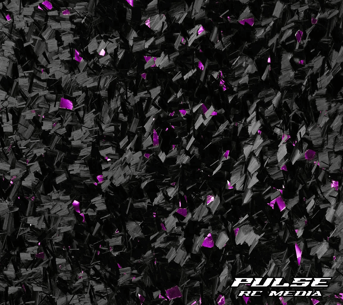 Purple simulated forged carbon artwork for an RC setup board