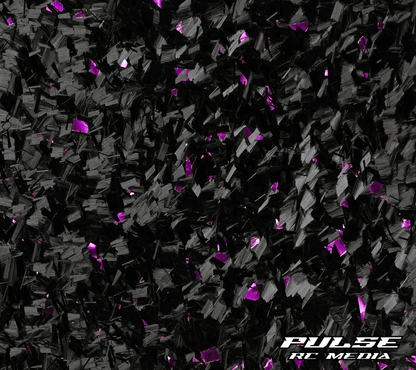 Purple simulated forged carbon artwork for an RC setup board