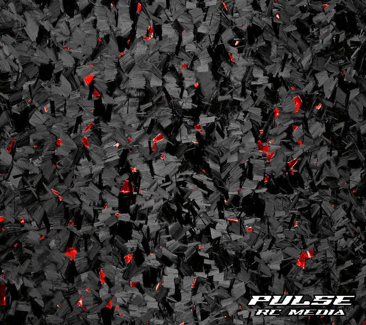 Red simulated forged carbon artwork for an RC setup board