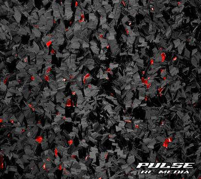 Red simulated forged carbon artwork for an RC setup board