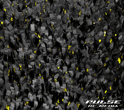 Gold simulated forged carbon artwork for an RC setup board